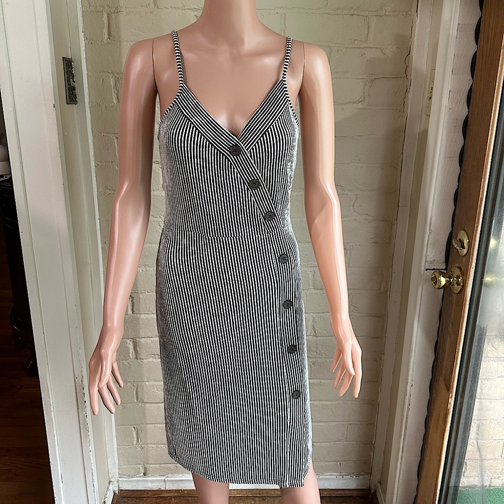 Caution to the Wind size medium striped boho stretch comfy summer bodycon dress